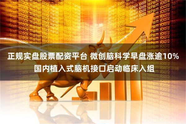 正规实盘股票配资平台 微创脑科学早盘涨逾10% 国内植入式脑机接口启动临床入组